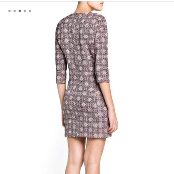 Mango MNG jacquard dress with padded shoulders - Picture 7 of 8